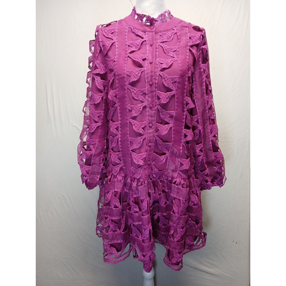 Ciebon Wylla Humbird Lace & Organzq drop waist dress. Size small / EUC